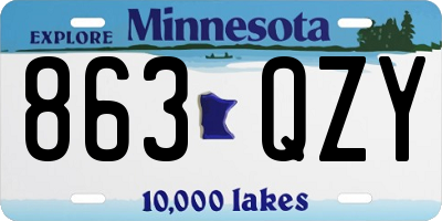 MN license plate 863QZY