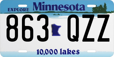 MN license plate 863QZZ