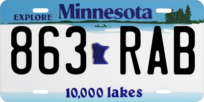 MN license plate 863RAB