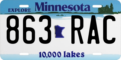 MN license plate 863RAC