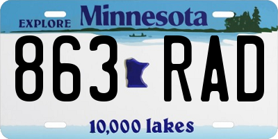 MN license plate 863RAD