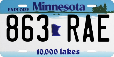 MN license plate 863RAE