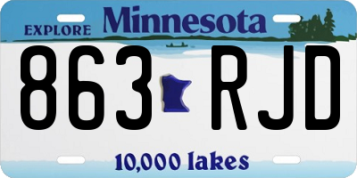 MN license plate 863RJD