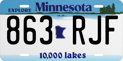 MN license plate 863RJF