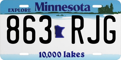 MN license plate 863RJG