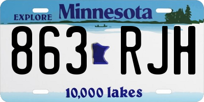 MN license plate 863RJH