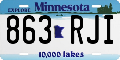 MN license plate 863RJI