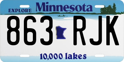 MN license plate 863RJK