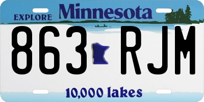 MN license plate 863RJM