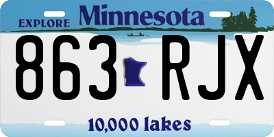 MN license plate 863RJX