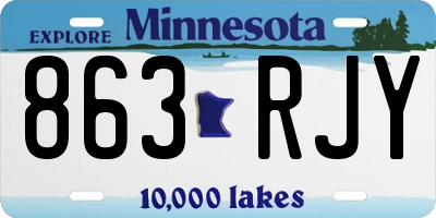 MN license plate 863RJY