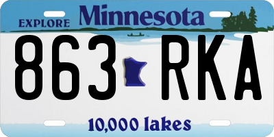 MN license plate 863RKA
