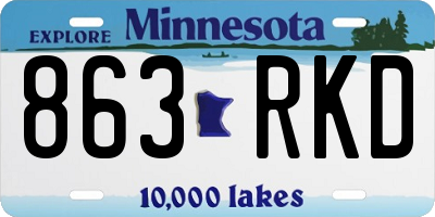 MN license plate 863RKD