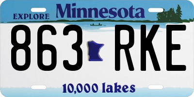 MN license plate 863RKE