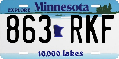 MN license plate 863RKF