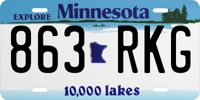 MN license plate 863RKG