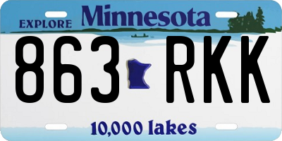 MN license plate 863RKK