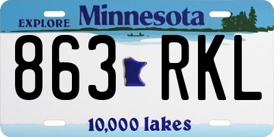 MN license plate 863RKL