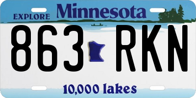 MN license plate 863RKN