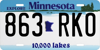 MN license plate 863RKO