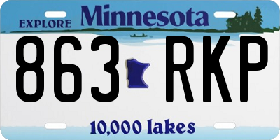 MN license plate 863RKP