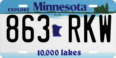 MN license plate 863RKW