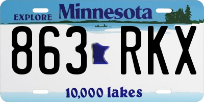 MN license plate 863RKX
