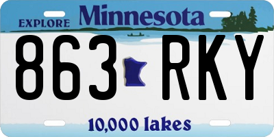 MN license plate 863RKY