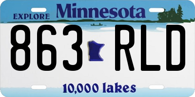 MN license plate 863RLD