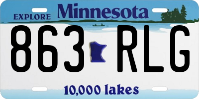 MN license plate 863RLG