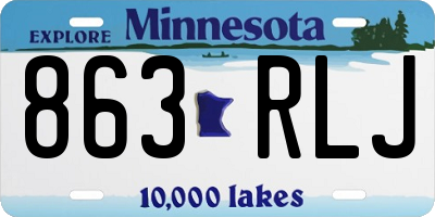MN license plate 863RLJ