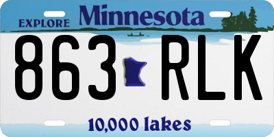 MN license plate 863RLK