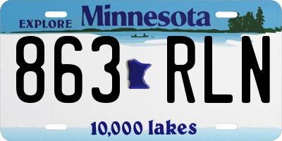 MN license plate 863RLN