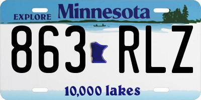 MN license plate 863RLZ