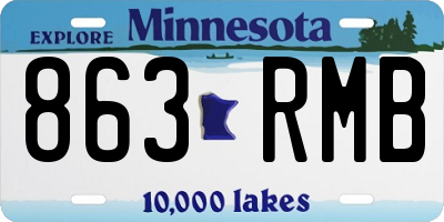 MN license plate 863RMB