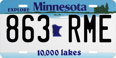MN license plate 863RME