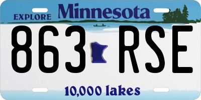 MN license plate 863RSE