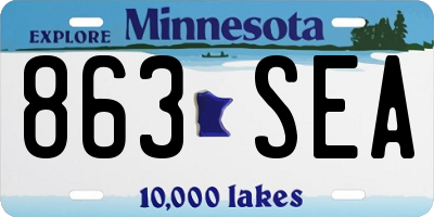 MN license plate 863SEA