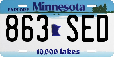 MN license plate 863SED
