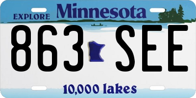 MN license plate 863SEE