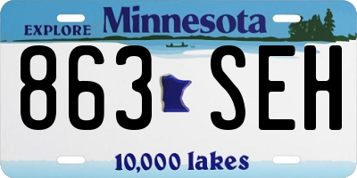 MN license plate 863SEH