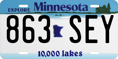 MN license plate 863SEY