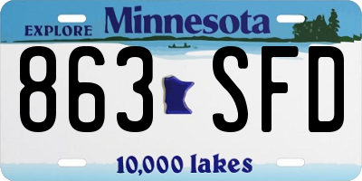 MN license plate 863SFD