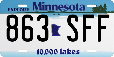MN license plate 863SFF
