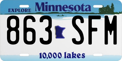 MN license plate 863SFM