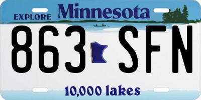 MN license plate 863SFN