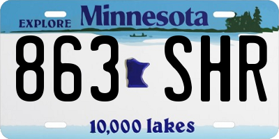 MN license plate 863SHR