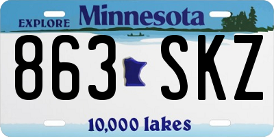 MN license plate 863SKZ