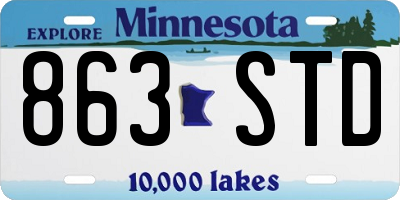 MN license plate 863STD