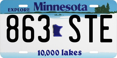 MN license plate 863STE